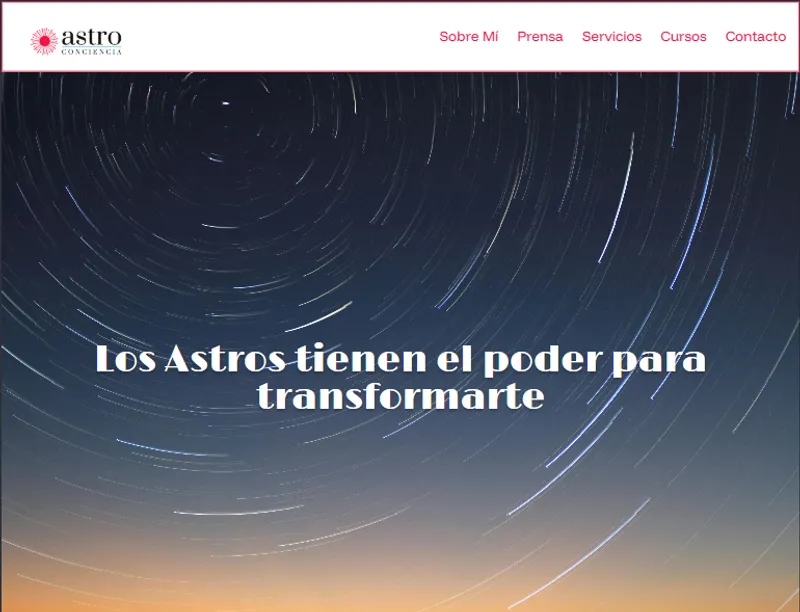 Proyecto Astro-Conciencia - Sitio Web para astróloga profesional especializada en cartas natales